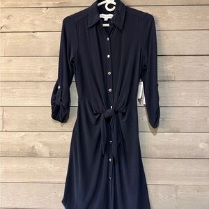 Emma & Michele Dark Blue Long Sleeve Dress